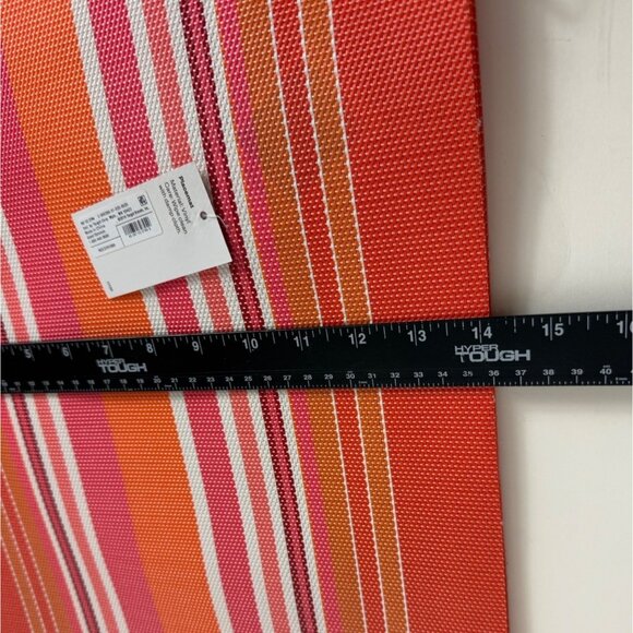 Room Essentials Indoor Outdoor Placemats Set of 8 Woven Vinyl Tangerine Rainbow - Picture 4 of 8